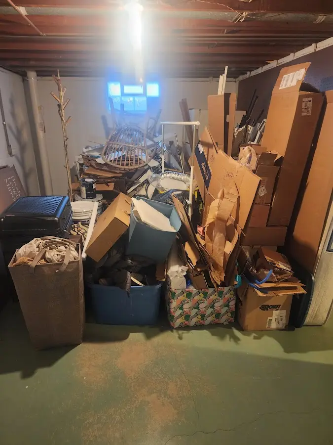 Roll-off dumpster container at job site for 2 Yard Dumpster Rental in Amsterdam